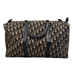 Vintage dior blue and Tan Monogram bowling / Boston bag!